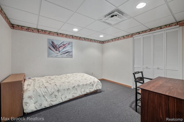 519 Hawksmoore Dr, Clarkston, MI 48348 - carpeted bedroom with a drop ceiling and recessed lighting
