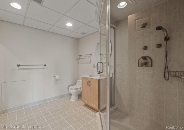 519 Hawksmoore Dr, Clarkston, MI 48348 - full bathroom featuring a shower stall, vanity, recessed lighting, and tile patterned flooring