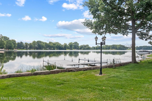 519 Hawksmoore Dr, Clarkston, MI 48348 - dock area with a lawn and a water view