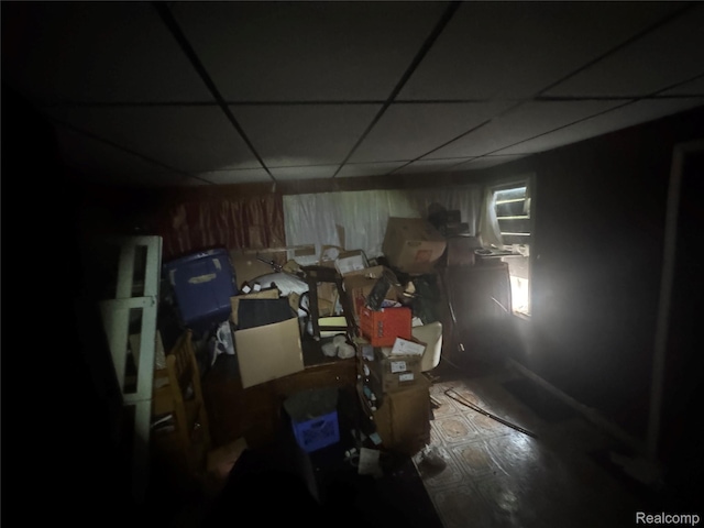 17416 Bentler St, Detroit, MI 48219 - basement featuring a paneled ceiling