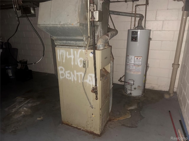 17416 Bentler St, Detroit, MI 48219 - utility room featuring gas water heater and heating unit