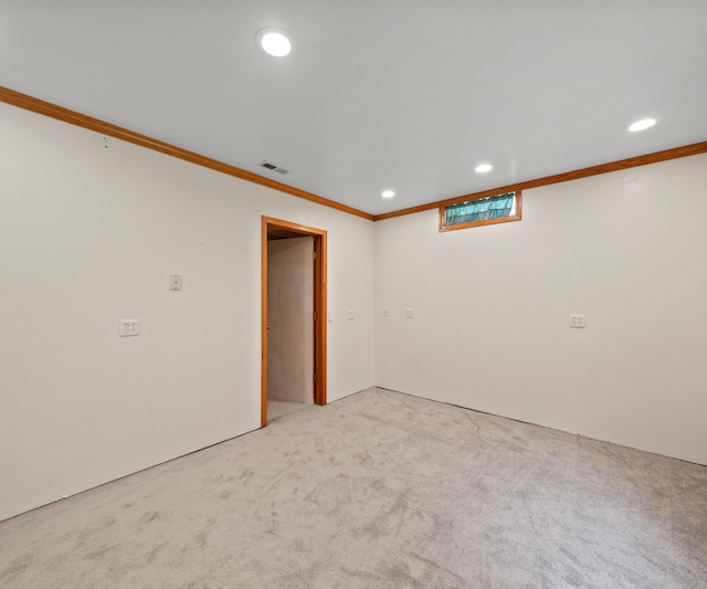 2418 Meadowridge Ct, Ann Arbor, MI 48105 - unfurnished room featuring light carpet, recessed lighting, and ornamental molding
