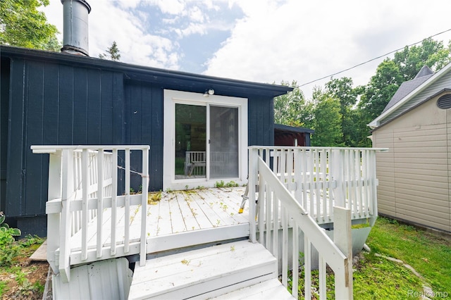 8614 Lake Rd, Grosse Ile, MI 48138 - view of wooden deck
