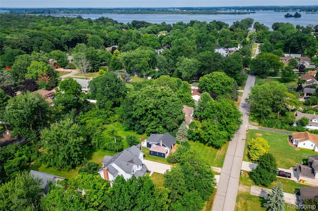 8614 Lake Rd, Grosse Ile, MI 48138 - aerial perspective of suburban area featuring a nearby body of water
