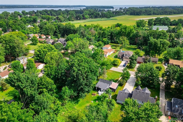 8614 Lake Rd, Grosse Ile, MI 48138 - aerial perspective of suburban area with a nearby body of water and a tree filled landscape