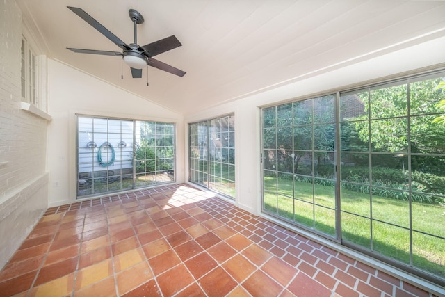 106 Rust Ave, Big Rapids, MI 49307 - unfurnished sunroom featuring vaulted ceiling and ceiling fan