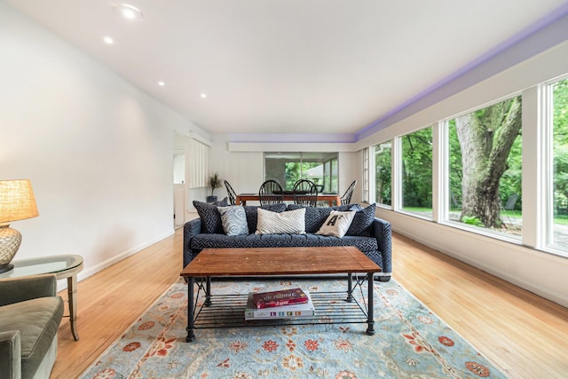 2659 Bedford Rd, Ann Arbor, MI 48104 - living room featuring plenty of natural light, light wood finished floors, and recessed lighting