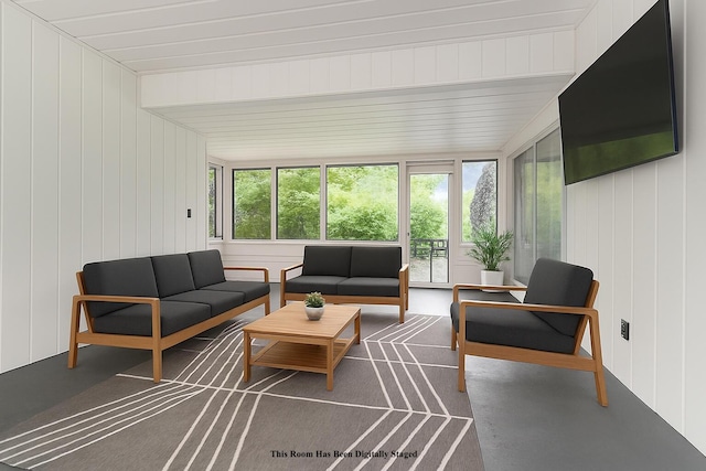 2659 Bedford Rd, Ann Arbor, MI 48104 - living area with wooden walls