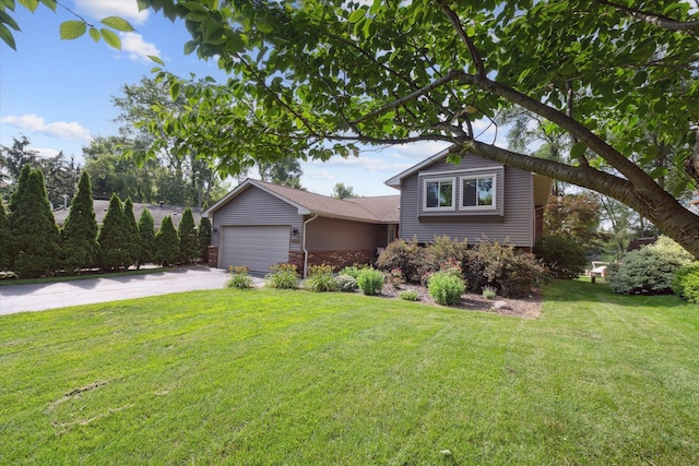 1393 Shankin Dr, Walled Lake, MI 48390 - view of front facade featuring concrete driveway, a front lawn, and a garage
