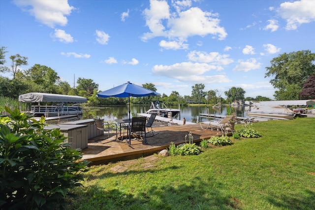 1393 Shankin Dr, Walled Lake, MI 48390 - dock featuring a lawn and a water view