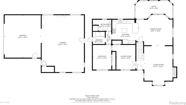 3733 N Hoover Ave, Gladwin, MI 48624 - view of property floor plan