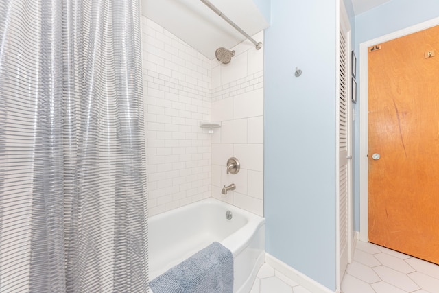 2100 Alice St, Ann Arbor, MI 48103 - bathroom with tile patterned floors and shower / bath combo with shower curtain