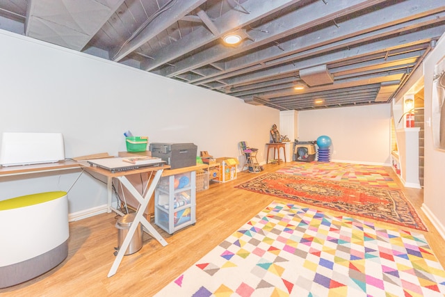 2100 Alice St, Ann Arbor, MI 48103 - finished below grade area with wood finished floors and baseboards