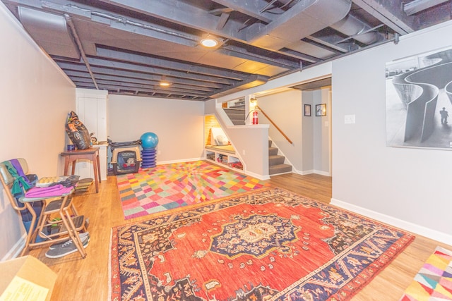 2100 Alice St, Ann Arbor, MI 48103 - finished below grade area featuring stairs and wood finished floors