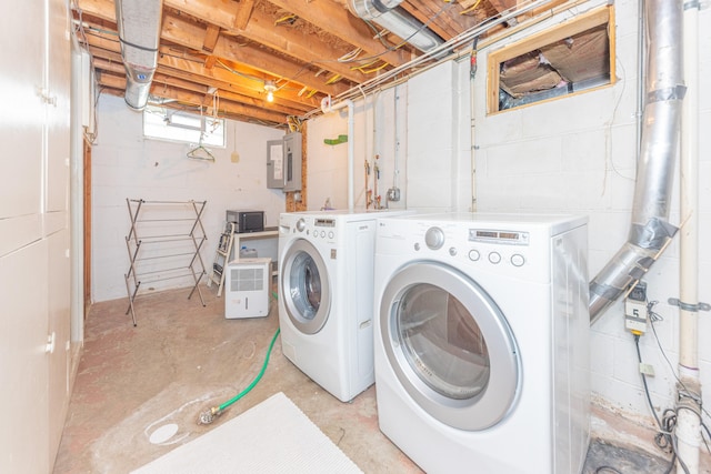 2100 Alice St, Ann Arbor, MI 48103 - laundry room featuring separate washer and dryer and electric panel