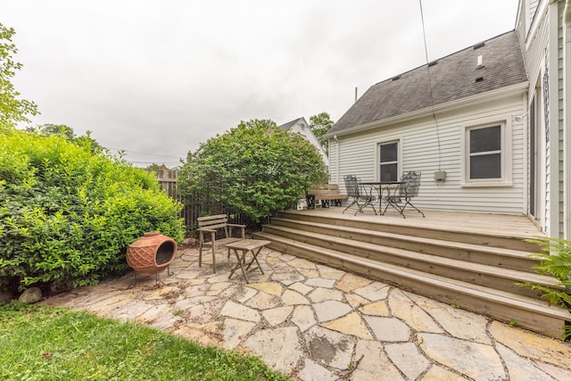 2100 Alice St, Ann Arbor, MI 48103 - view of patio featuring a wooden deck and outdoor dining space