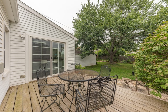2100 Alice St, Ann Arbor, MI 48103 - wooden terrace with outdoor dining area