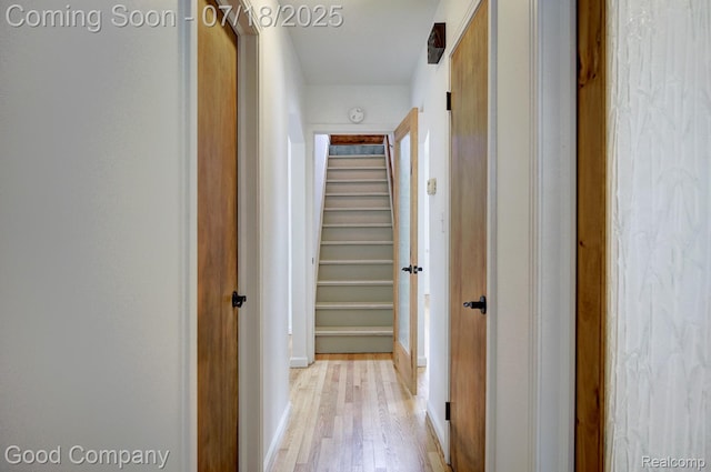 923 E 4th St, Royal Oak, MI 48067 - corridor with light wood-type flooring and stairway