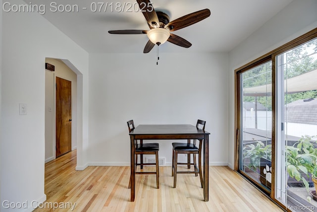 923 E 4th St, Royal Oak, MI 48067 - dining room featuring light wood-style flooring and a ceiling fan
