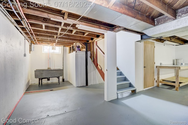 923 E 4th St, Royal Oak, MI 48067 - below grade area featuring stairs and a sink