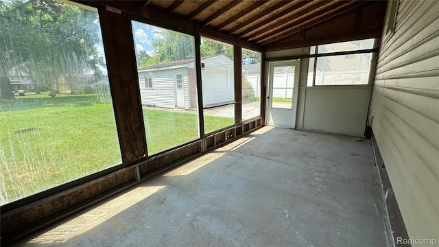 71 Cloveridge Dr, Troy, MI 48084 - unfurnished sunroom with vaulted ceiling