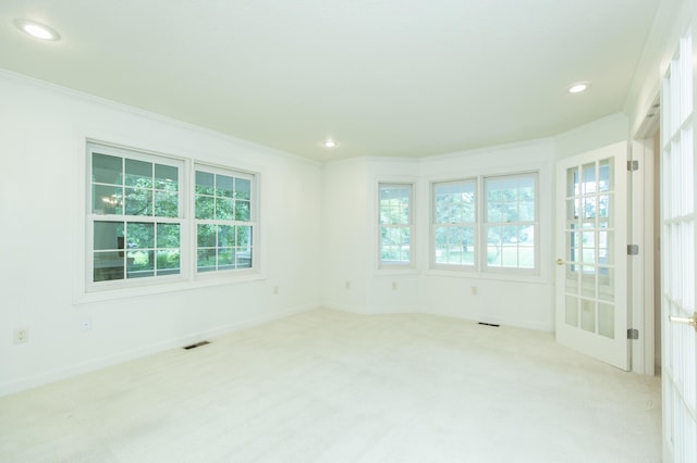 1803 Bell Rd, Niles, MI 49120 - spare room with ornamental molding, carpet, and recessed lighting