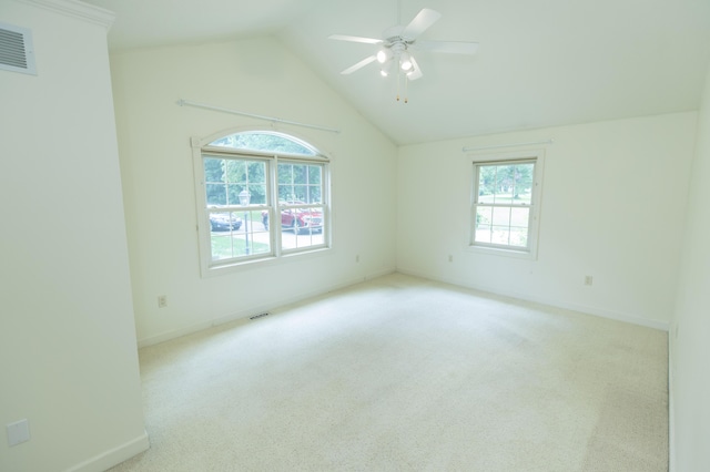 1803 Bell Rd, Niles, MI 49120 - carpeted empty room with healthy amount of natural light, lofted ceiling, and ceiling fan