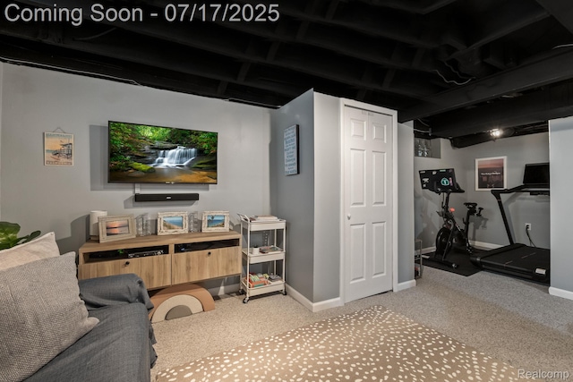 309 S Dorchester Ave, Royal Oak, MI 48067 - living room featuring baseboards and carpet