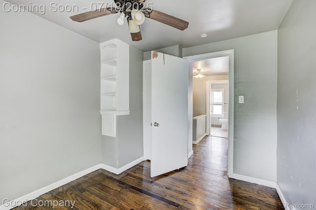 21797 Moross Rd, Grosse Pointe, MI 48236 - spare room with a ceiling fan and dark wood-type flooring