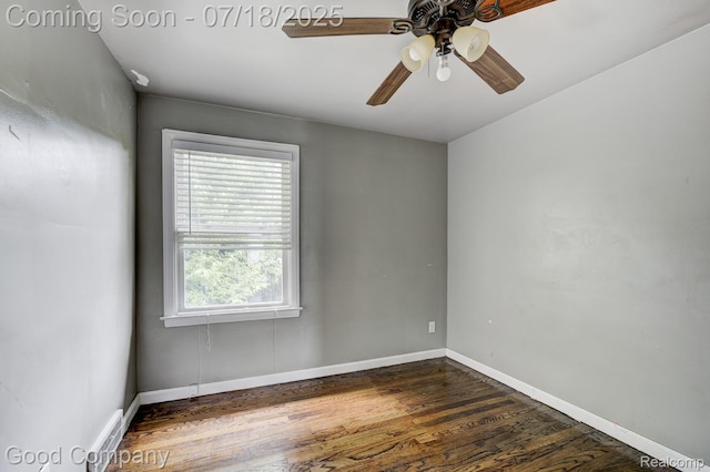 21797 Moross Rd, Grosse Pointe, MI 48236 - unfurnished room with dark wood-type flooring and a ceiling fan