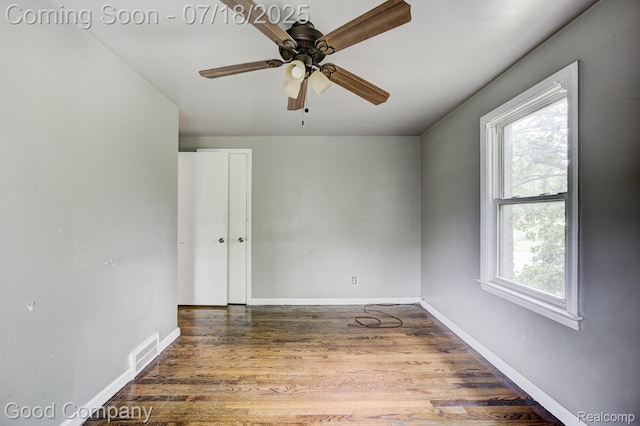 21797 Moross Rd, Grosse Pointe, MI 48236 - empty room featuring ceiling fan and wood finished floors