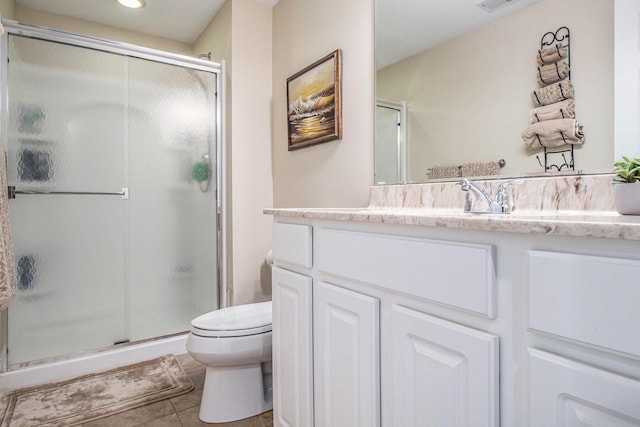 3542 Kirkaldy Cir, Portage, MI 49024 - full bath featuring vanity, a stall shower, tile patterned flooring, and recessed lighting