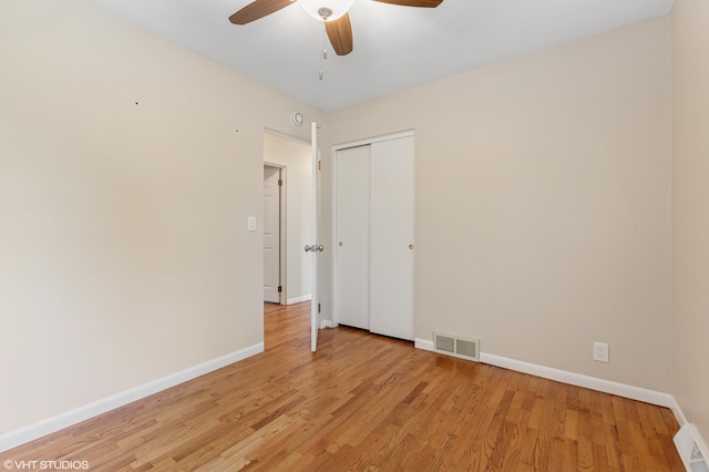1320 S Manor Dr, Saint Joseph, MI 49085 - spare room featuring a ceiling fan and light wood-style flooring