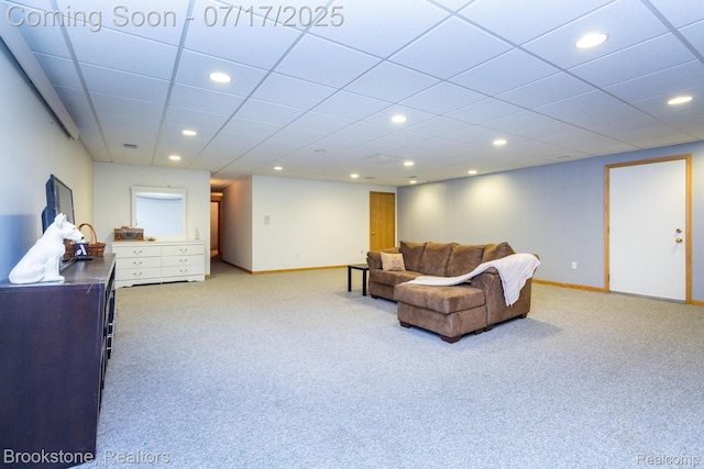 8808 Big Lake Rd, Clarkston, MI 48346 - living area with carpet floors and recessed lighting