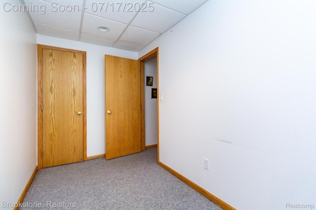 8808 Big Lake Rd, Clarkston, MI 48346 - unfurnished bedroom with a drop ceiling and carpet flooring