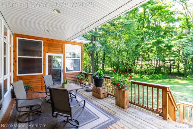 8808 Big Lake Rd, Clarkston, MI 48346 - wooden terrace with a lawn