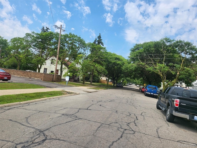 7303 Plainview Ave, Detroit, MI 48228 - view of asphalt road with sidewalks and curbs