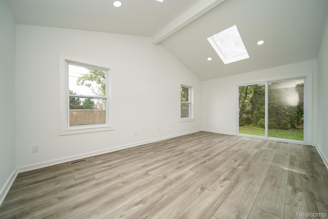 45293 Heatherwoode Ln, Macomb, MI 48044 - spare room featuring a skylight, wood finished floors, and recessed lighting