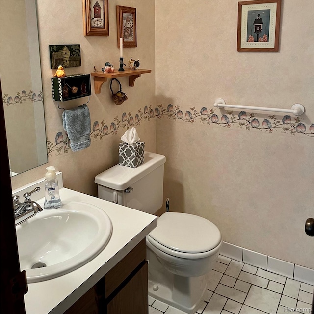 44736 Lynn Dr, Plymouth, MI 48170 - half bathroom with vanity and tile patterned floors