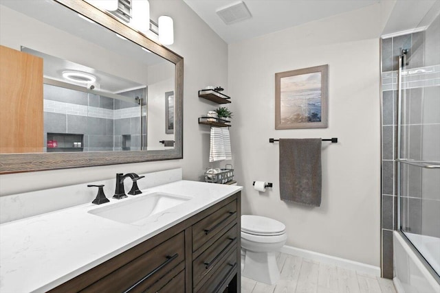 1683 Majon Dr, Highland, MI 48356 - bathroom with vanity and shower / bath combination with glass door