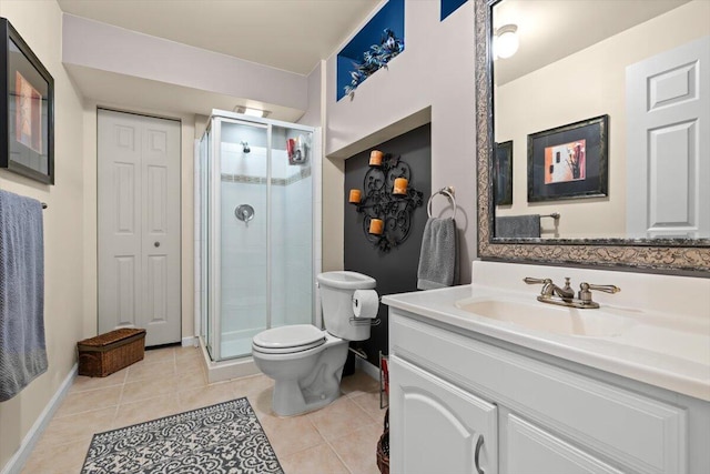 1683 Majon Dr, Highland, MI 48356 - full bathroom featuring vanity, a stall shower, and tile patterned floors