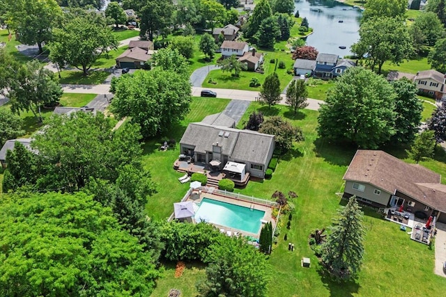 1683 Majon Dr, Highland, MI 48356 - drone / aerial view of a nearby body of water and a pool area