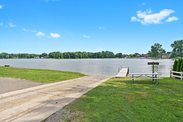 1683 Majon Dr, Highland, MI 48356 - dock area with a lawn and a water view