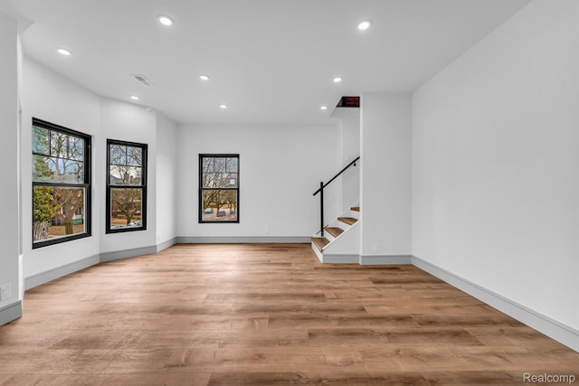 4301 Avery St, Detroit, MI 48208 - spare room featuring stairs, recessed lighting, and light wood-style flooring