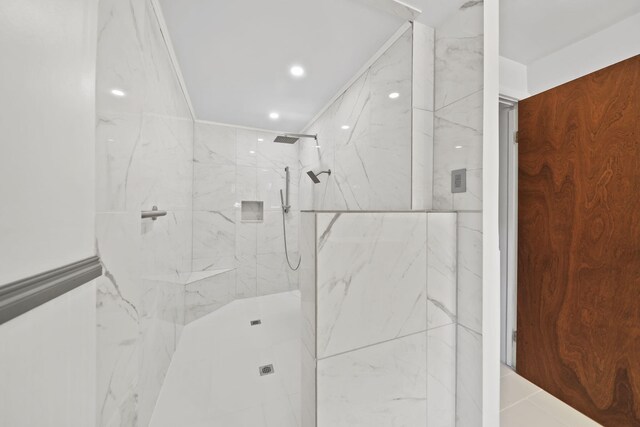 1533 E Munger Rd, Tecumseh, MI 49286 - full bath featuring a marble finish shower and recessed lighting
