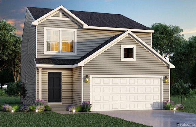 8377 Majestic Blvd, Fowlerville, MI 48836 - traditional-style house featuring a shingled roof and concrete driveway