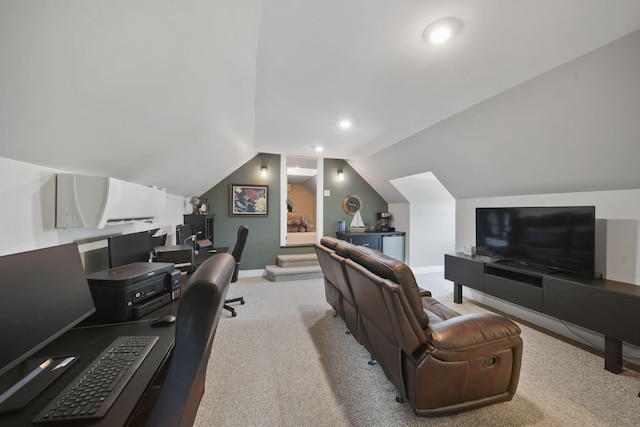 8321 Odowling Dr, Onsted, MI 49265 - office with carpet flooring and lofted ceiling