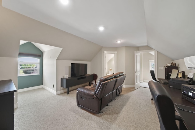 8321 Odowling Dr, Onsted, MI 49265 - carpeted office space with vaulted ceiling and recessed lighting