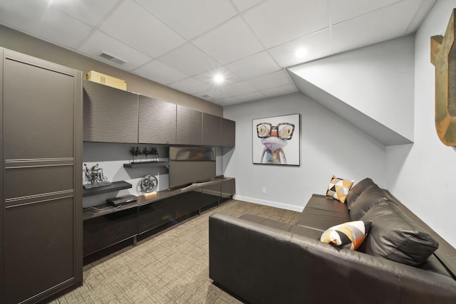 8321 Odowling Dr, Onsted, MI 49265 - living area with light carpet, recessed lighting, and a paneled ceiling