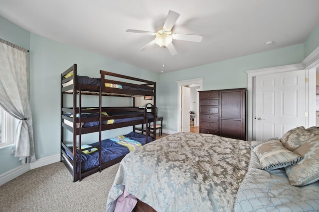 8321 Odowling Dr, Onsted, MI 49265 - carpeted bedroom with baseboards and ceiling fan
